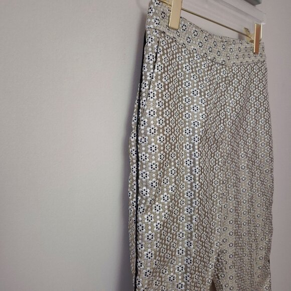 NWT Maje metallic floral print brocade tapered trouser pants, M - Picture 8 of 9